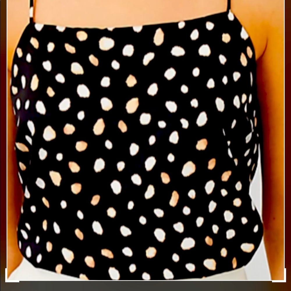 NWT Ann Taylor Spotted Square neck cami